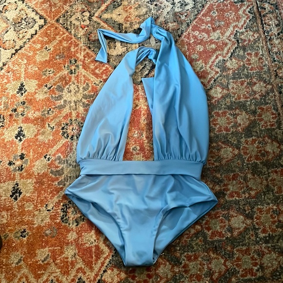 Sea Me Swim St. Barths one piece swimsuit light blue SIZE M - Picture 1 of 3